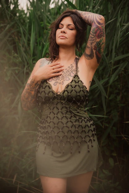 RTS S-2X Beaded Mini Dress