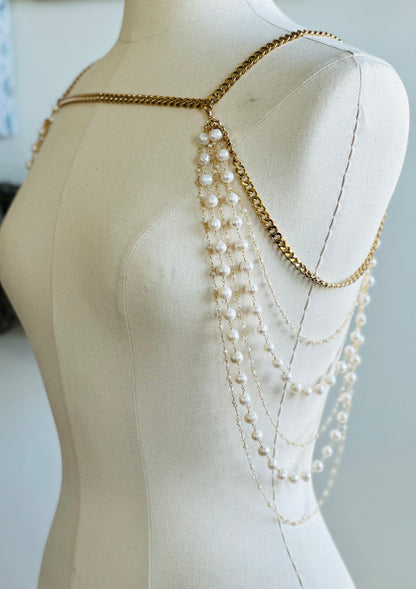 Off The Shoulder Pearl Chain